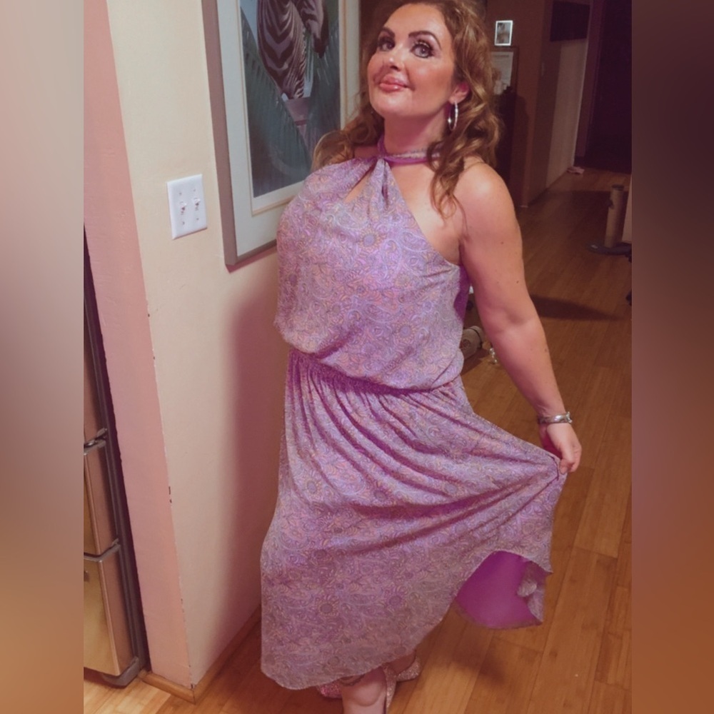 Like new Ramy Brook Purple Paisley Midi Dress